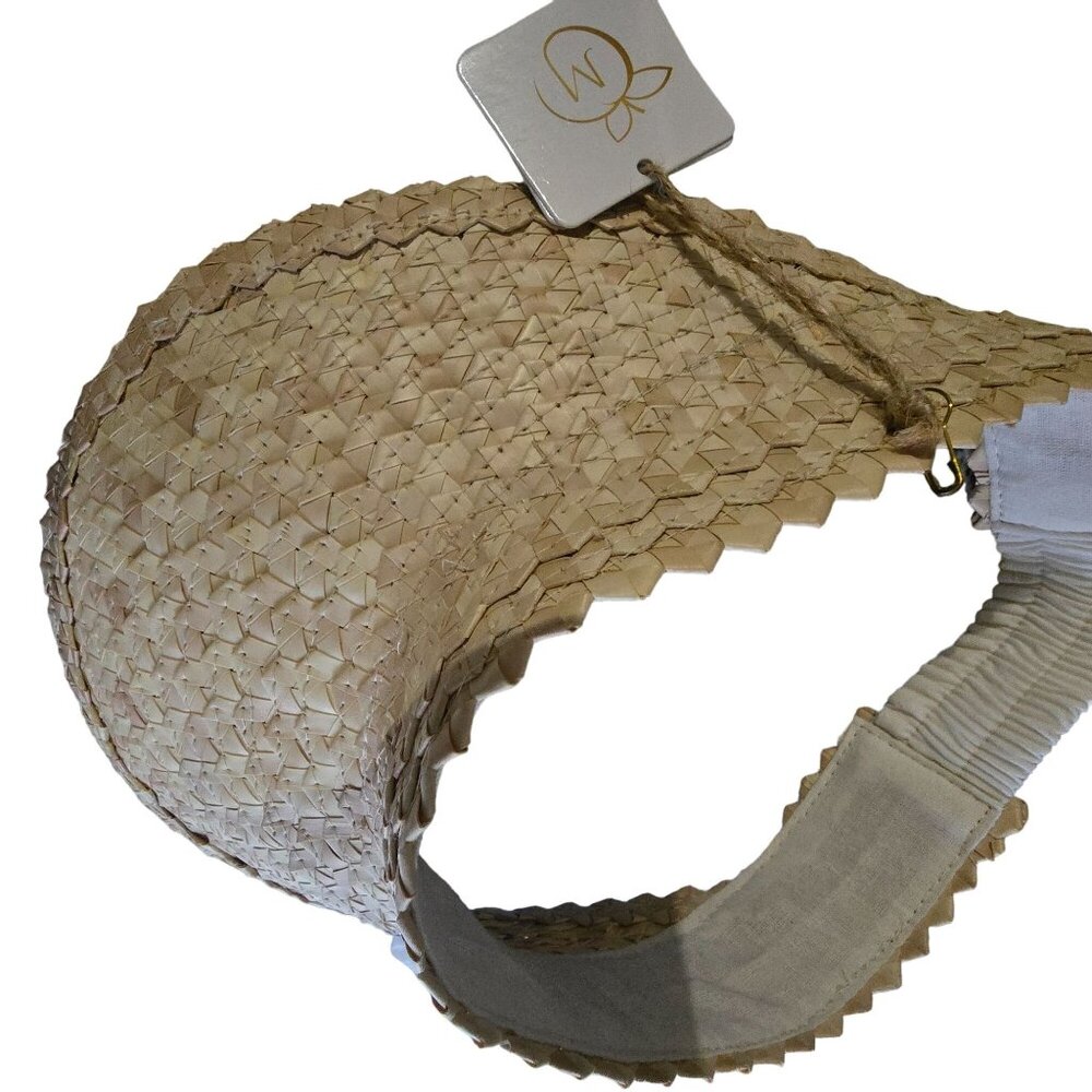 Jodi Melissa Straw Sun‎ Visor Hat With Adjustable Band